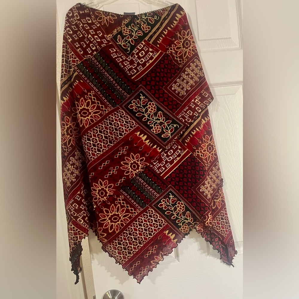 Westbound Red and Black Floral Skirt